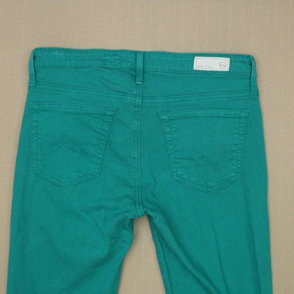 AG Adriano Goldschmied Stevie Ankle Slim Straight Jeans Women's Size 26 Teal - Picture 2 of 9